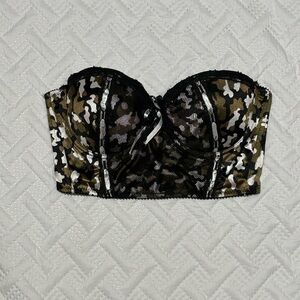 Camo Strapless Bustier Top